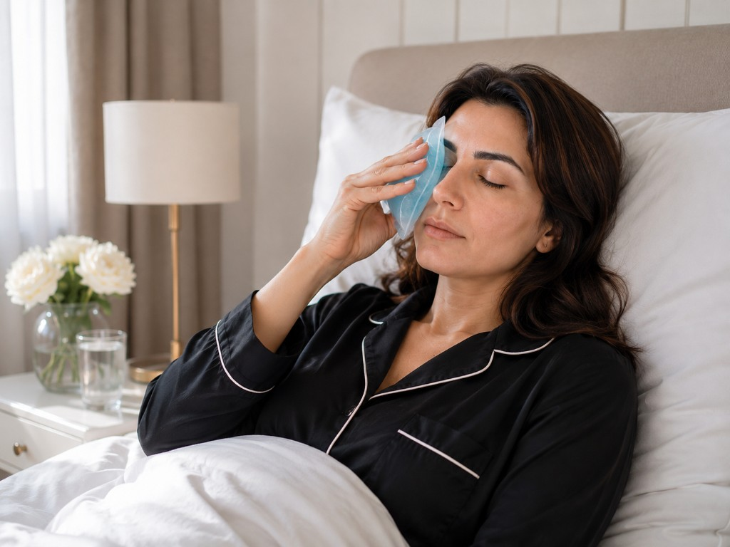مراقبت نقاهت بلفاروپلاستی: استراحت با زاویه سر حدود ۴۵ درجه و استفاده از کمپرس سرد مراقبت نقاهت بلفاروپلاستی: استراحت با زاویه سر حدود ۴۵ درجه و استفاده از کمپرس سرد